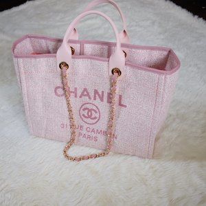 Chanel Glitter Pink Large Deauville Tote